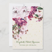 Invitation Funérailles Elégante Bourgogne Florale (Dos)