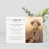 Invitation Funérailles en espagnol | Photo commémorative des (Debout devant)