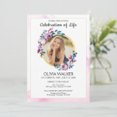 Invitation Funérailles Fleurs Fleurs Fleurs Fête de la vie (Debout devant)