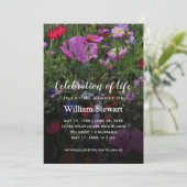Invitation Funérailles florales | Célébration Fleur sauvage d (Debout devant)
