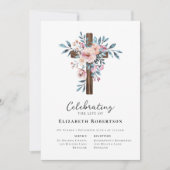 Invitation Funérailles florales de la Croix en bois (Devant)