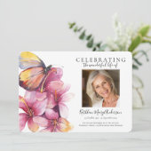 Invitation Funérailles florales du papillon (Debout devant)