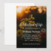Invitation Funérailles florales | Golden Hour Celebration of (Devant / Derrière)