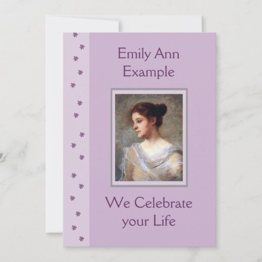 Invitation Funérailles florales personnalisables / Réveil / M (Devant)