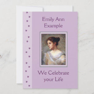 Invitation Funérailles florales personnalisables / Réveil / M