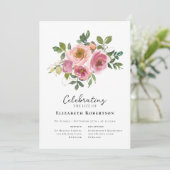 Invitation Funérailles florales roses (Debout devant)