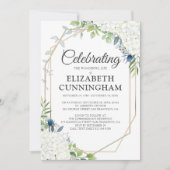 Invitation Funérailles Mémorial Floral moderne Woodsy géométr (Devant)