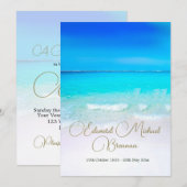 Invitation Funérailles Memorial Ocean Sea Photo (Devant / Derrière)