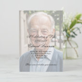 Invitation Funérailles Mémorial Photo Élégante (Debout devant)