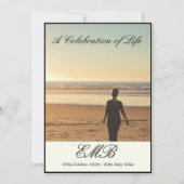 Invitation Funérailles Mémorial simple photo Célébration de l (Devant)