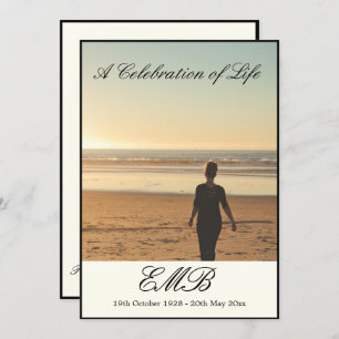 Invitation Funérailles Mémorial simple photo Célébration de l