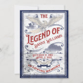 Invitation Funérailles Militaire Vétéran Thème patriotique (Devant)