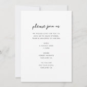 Invitation Funérailles minimalistes | Célébration moderne de  (Dos)