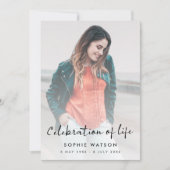 Invitation Funérailles modernes | Célébration de la vie (Devant)