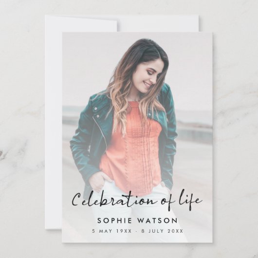 Invitation Funérailles modernes | Célébration de la vie (Devant)