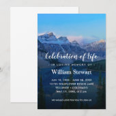 Invitation Funérailles modernes | Célébration de la vie au Ca (Devant / Derrière)