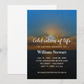 Invitation Funérailles modernes | Célébration de la vie au co (Devant / Derrière)