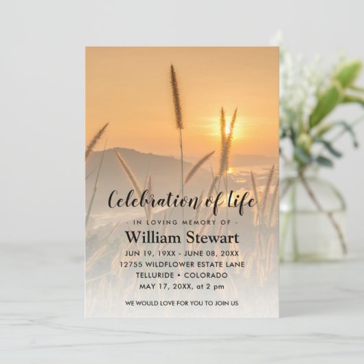 Invitation Funérailles modernes | Célébration de la vie Boho (Debout devant)