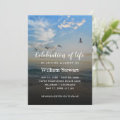 Invitation Funérailles modernes | Célébration de la vie sur l (Debout devant)