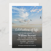 Invitation Funérailles modernes | Célébration de Life Beach S (Devant / Derrière)
