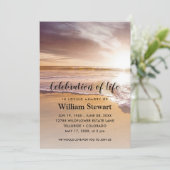 Invitation Funérailles modernes | Célébration de Life Beach S (Debout devant)