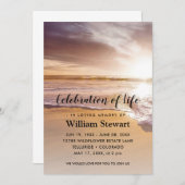 Invitation Funérailles modernes | Célébration de Life Beach S (Devant / Derrière)