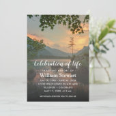 Invitation Funérailles modernes | Célébration du coucher du s (Debout devant)