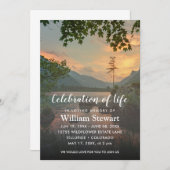 Invitation Funérailles modernes | Célébration du coucher du s (Devant / Derrière)