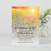 Invitation Funérailles modernes | Célébration du Fleur sauvag (Debout devant)