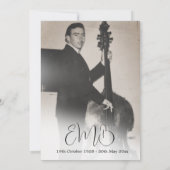 Invitation Funérailles Photo Élégante Célébration De La Vie D (Dos)