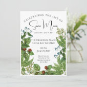Invitation Funérailles photo vertes (Debout devant)