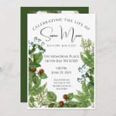 Invitation Funérailles photo vertes (Devant / Derrière)