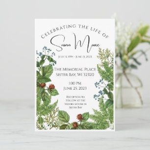 Invitation Funérailles photo vertes