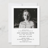 Invitation Funérailles rétro minimes Célébrer la vie (Dos)