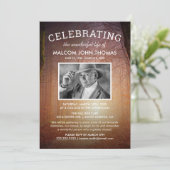 Invitation Funérailles Rustiques | Photo de célébration de la (Debout devant)