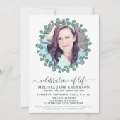 Invitation Funérailles Verdure Photo Célébration De La Vie (Devant)