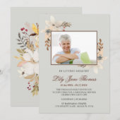 Invitation funéraire aquarelle | Dans la mémoire a (Devant / Derrière)