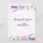 Invitation funéraire aux fleurs violettes et roses (Dos)