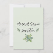 Invitation funéraire avec des feuilles eucalyptus (Dos)