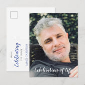 Invitation funéraire avec photo pour célébration b (Devant / Derrière)