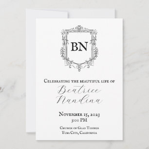 Invitation funéraire baroque avec photo