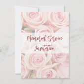 Invitation funéraire - Bouquet de roses douces ros (Dos)