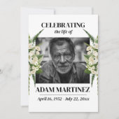 Invitation Funéraire Célébration De Vie Florale (Devant)