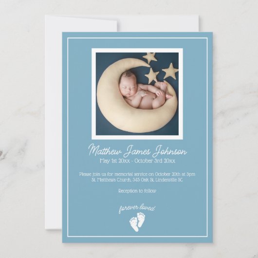 Invitation funéraire commémorative pour bébé Littl (Devant)