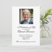 Invitation Funéraire Mémorial 2 Photo Élégant (Debout devant)