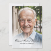 Invitation Funéraire Mémorial 2 Photo Élégant (Dos)