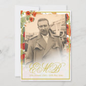 Invitation Funéraire Photo Floral Gold Celebration (Devant)
