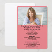 Invitation funéraire photo minimaliste personnalis (Devant / Derrière)