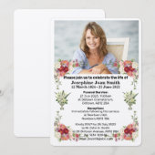 Invitation funéraire photo minimaliste personnalis (Devant / Derrière)