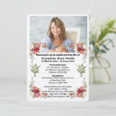 Invitation funéraire photo minimaliste personnalis (Debout devant)